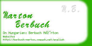 marton berbuch business card
